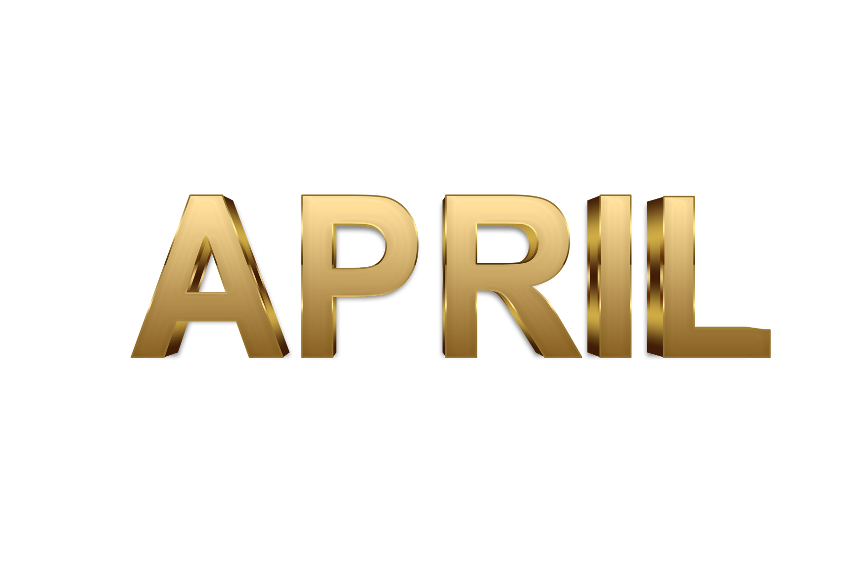 April word png, April png,  word April gold text typography PNG images free